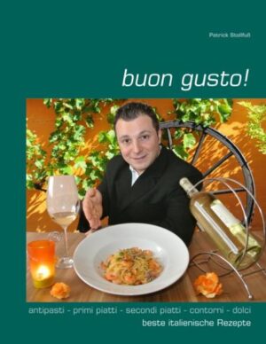 buon gusto! - das italienische Kochbuch des „guten Geschmacks“ ist eine sorgfältig ausgewählte Sammlung italienischer Rezepte. Begleitet werden diese durch deren Entstehungsgeschichte sowie durch Tipps des Autors. Für alle Hobbyköche, die mit frischen Zutaten leckere, kulinarische Köstlichkeiten zaubern wollen. Insgesamt 40 ausgewogene Gerichte, die man mit leicht erhältlichen Zutaten garantiert nachkochen kann. Jedes Rezept enthält ein Bild des fertigen Gerichts. Die Einteilung ist nach klassischer, italienischer Menüfolge sortiert in Antipasti (Vorspeisen), Primi Piatti (erster Hauptgang), Secondi Piatti (zweiter Hauptgang), Contorni (Beilagen) und Dolci (Süßspeisen / Nachspeisen). Ein Muss für Liebhaber der mediterranen Küche.