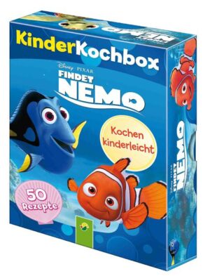 Kochen mit den Stars aus „Findet Nemo“ • 50 Karten im handlichen Format • Kinderleichte Rezepte • Anschauliche Rezeptfotos • Klassiker und tolle Trends" • Pappschachtel mit Klappdeckel 10,5 x 14,5 x 4 cm • 50 farbig illustrierte Rezeptkarten und 1 Übersichtskarte Kochen macht Spaß und ist gar nicht schwer. Mit Nemo und seinen Freunden lernen Kinder Schritt für Schritt Klassiker wie Nudeln Bolognese, Kartoffelpuffer oder Pizza kennen, aber auch tolle neue Rezepte wie „Niels‘ bunte Hackbällchen“, „Crushs Blitz-Reis“ oder „Nemos Nougatpudding“. So ist für jeden Geschmack das richtige dabei. Eine Rezepte-Sammlung für die ganze Familie und Fans der Figuren aus dem beliebten Film von Walt Disney und Pixar – auf praktischen Kärtchen mit Rezeptfotos zum Nachkochen, Ausprobieren und Genießen. • 50 Karten im handlichen Format • Kinderleichte Rezepte • Anschauliche Rezeptfotos • Klassiker und tolle Trends" • Pappschachtel mit Klappdeckel 10,5 x 14,5 x 4 cm • 50 farbig illustrierte Rezeptkarten und 1 Übersichtskarte