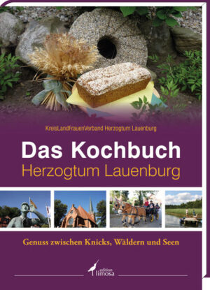 Die LandFrauen aus dem Kreis Herzogtum Lauenburg haben in diesem Buch ihre Lieblingsrezepte veröffentlicht. Mit zusätzlichen unterhaltsamen Geschichten und Informationen sowie mit über 300 Bildern spiegeln sie liebevoll ihre Heimat. Regionale Leckereien gibt es reichlich: Hofläden bieten ihre Produkte an, neben Ackerbau und Tierhaltung sind der Spargelanbau, Kulturen von Erdbeeren, Heidelbeeren, Himbeeren und Kürbissen, Obstplantagen und der Kartoffelanbau die Schwerpunkte. Eine besondere Gaumenfreude ist der Fisch, gefangen in den Lauenburgischen Seen. Die Jäger in Wald und Feld liefern hochwertiges Wildfleisch, um die Küche zu vervollständigen. Auch das Kulturelle kommt im Herzogtum Lauenburg nicht zu kurz. Da sind die Kreismuseen, das Andreas Paul Weber-Haus, das Bismarck-Museum, Mölln mit Till Eulenspiegel, die Alte Salzstraße, die Stecknitzregion, der Dom zu Ratzeburg, die vielen alten Kirchen und traditionsreichen Bauernhöfe in historischen Dörfern und Städten.