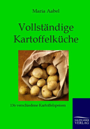 Reprint der Originalausgabe von ca. 1890 mit 136 verschiedenen Rezepten mit Kartoffeln. Original in Fraktalschrift, hier in moderner Schrift. Rezepte zu jeder Verwendung von Kartoffeln einschließlich Reinigungstipps unter Einsatz von Kartoffeln.