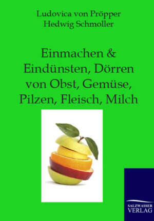 Reprint der 12. Auflage der Originalausgabe aus der Zeit um 1900. Es behandelt das Einmachen, Eindünsten und Dörren von Obst, Gemüse, Pilze, Fleisch und Milch sowie das Erstellen von Marmelade und Gelees.