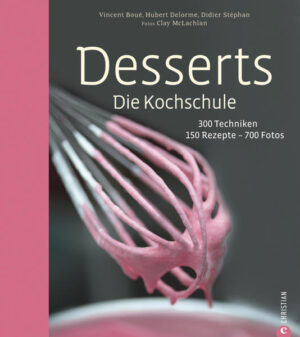 Liebhabern der süßen Speisen geht bei diesem Standardwerk das Herz auf: Reich illustriert und praxisnah vermittelt diese Kochschule passionierten Naschkatzen Grundlagenwissen zur Teig-, Creme-, Dekorations- und Eisherstellung. Dazu verraten sieben Meister der Dessertkunst ihre Rezepte, vom saftigenBrownie bis zu zarten Macarons, gefüllt mit Pastis-Erdnuss-Creme. Garantiertes Gelingen von einfachen bis anspruchsvollen Kreationen!