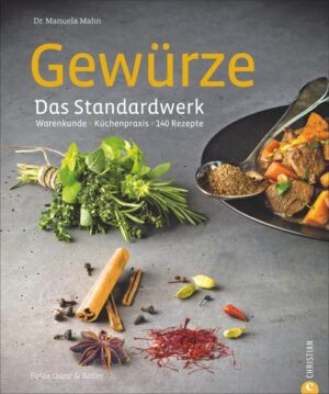 Erweitern Sie mit diesem umfangreichen, reich bebilderten Grundlagenwerk der Gewürzexpertin Dr. Manuela Mahn Ihr Wissen über das Kochen mit Gewürzen. Alle gängigen und viele unbekannte Gewürze werden ausführlich von A bis Z vorgestellt. Sie erfahren alles über Ursprung, Anbau & Ernte und Qualitätsmerkmalen sowie über die Verwendung in der Küche. Machen Sie sich auf zu einer kulinarischen Genussreise mit 140 internationalen, köstlichen Rezepten!