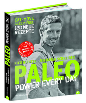 PALEO - Power every day Nach dem Erfolg von PALEO - Power For Life kommt jetzt der zweite Teil des Paleo Kochbuchs. PALEO - Power Every Day. 120 kreative & leckere Rezepte für den Alltag. Egal ob Frühstück, Lunchbox oder für Gäste - alles ist 100% Paleo und mit überall verfügbaren Zutaten leicht nachzukochen. Aber PALEO ist mehr als nur Steinzeiternährung. Das Buch zeigt auf, wie ein ganzheitlicher PALEO Lifestyle zu langfristiger Gesundheit und Fitness verhilft. Egal ob Bewegung, Schlaf oder Stress - der menschliche Körper ist in vielerlei Hinsicht noch an das Leben unserer Urahnen gewöhnt. Der Erfolg gibt Paleo Recht Paleo ist die einzige Ernährungsform, die im Einklang mit unseren Genen für langfristige Fitness und Gesundheit sorgt. Das merken immer mehr Menschen, die die Steinzeit Diät ausprobieren. Egal ob Abnehmen, Fitness steigern, Hautunreinheiten bekämpfen oder ernsthafte Krankheiten heilen - es gibt unzählige Paleo Erfolgsgeschichten. Und die Zeit für Paleo ist reif. Viele Menschen kämpfen mit Übergewicht, degenerativen Krankheiten oder mit Problemen aufgrund von Laktoseintoleranz oder Glutenunverträglichkeit - da kommt das Paleo Konzept mit seinem nachhaltig gesunden Ansatz und gleichzeitigem Genuss-Aspekt gerade Recht. 120 Paleo Rezepte - getestet von ausgewählten Paleo360.de-Lesern Die Paleo-Rezepte stehen auch im zweiten Paleo Kochbuch im Vordergrund - 100% gesund & alltagstauglich mit ausschließlich natürlichen Zutaten. Glutenfrei, Laktosefrei. Zuckerfrei. Und der Genuss kommt nicht zu kurz - das bestätigen die ausgewählten Testkocher des Blogs. Die Steinzeitrezepte sind besonders einfach zuzubereiten und somit gerade im stressigen Alltag eine ideale Lösung um eine gesunde Ernährung nach Paleo umzusetzen. Die Highlights der Steinzeit Küche in diesem Kochbuch sind -Viele kreative Frühstücksrezepte - auch ohne Ei -Gerichte für die Lunchbox - zum Mitnehmen auf die Arbeit -Satt in 20 Minuten - Leckere Rezepte in kurzer Zeit -Der Rezepte Baukasten - über 100 leckere Kombinationen von Hauptspeisen und Beilage -Saisonale Lieblingsgerichte - Für jeden Monat im Jahr das beste aus saisonalen und regionalen Zutaten -Köstliche Snacks für zwischendurch und Desserts die so lecker sind, dass sie fast gar nicht gesund sein dürften -Selber machen ist in - Leckere Grundzutaten ganz ohne Zusatzstoffe zaubern - egal ob Rinderbrühe, Mandelmilch, Currypaste oder Sauerkraut. Die Paleo Lifestyle - mehr als nur Ernährung Paleo ist keine Diät. Paleo ist ein Lifestyle. Neben der langfristigen Ernährungsumstellung hilft der Paleo-Gedanke in vielen Lebensbereichen gesünder zu leben. Egal ob Qualität & Quantität von sportlicher Aktivität, Stress oder Schlaf - das Buch zeigt auf, wofür der menschliche Körper gemacht ist und gibt praktische Tipps für den Alltag. Natürliche Fitness ohne Geräte, Barfußlauf, richtig Schlafen und ausreichend Zeit für Entspannung sind nur einige Themen in PALEO - Power Every Day. Ganz nach dem Motto. EAT real food. MOVE naturally. SLEEP to recover. FEEL your instincts. Die Paleo360 Challenge - Volle Motivation für deine Gesundheit Schlau reden kann jeder - deswegen gibt es die Paleo360 Challenge. 30 Tage (oder mehr) nicht nur Paleo essen sondern auch leben. Die Challenge umfasst die Ernährung nach Paleo (EAT), mind. 15 Minuten tägliche Bewegung (MOVE), ausreichend Zeit für Schlaf (SLEEP) sowie Entspannung & Erholung (FEEL). Also alles was du brauchst, um langfristig gesund & fit zu werden oder zu bleiben. Absolviere die Challenge im Team mit Freunden, Familie & Kollegen und motiviere dich über ein Punktesystem. So steigerst du Motivation und die Chancen, deine persönlichen Ziele zu erreichen. Die Autoren - kochverrückt und naturverliebt Die Autoren Michaela & Nico sind die Betreiber der bekanntesten deutschen Paleo Community (www.paleo360.de). Die beiden ernähren sich seit ca. 3 Jahren nach Paleo und haben die Erfolge bereits am eigenen Leib gespürt Nico konnte seine damals kritischen Blutzucker und Fettwerte deutlich verbessern, bekam reinere Haut und kann heute viel besser schlafen. Michaela konnte durch Paleo ihre Symptome von Asthma und Allergien deutlich abschwächen und hat heute viel mehr Energie. Die beiden genießen die Zeit in der Küche beim Ausprobieren neuer Rezepte mit natürlichen und unverarbeiteten Lebensmitteln. Der Paleo Gedanke hört für beide aber nicht beim Essen auf. Egal ob Schlaf, Bewegung, Entspannung oder Natur - die beiden versuchen sich in allen Aspekten des Lebens daran zu orientieren, wofür der menschliche Körper durch die Evolution geformt wurde. Vor allem die Kombination von Bewegung und Natur hat es ihnen angetan - sie verbringen jede freie Minute beim Wandern in den Bergen. InhaltsverzeichnisVorwortDie Paleo360-ChallengeWir fordern dich herausDie Paleo360-Challenge RegelnEs geht los - Checkliste für den StartDie Challenge im Team / PunktesystemDein Challenge Erfolg Was du wissen solltestRezepteFrühstückIntermittierendes FastenFür die Lunchbox Satt in 20 Minuten Suppen, die satt machen Rezepte Baukasten - hier kannst Du kombinierenRezepte Matrix Unser Lieblingsmenü NahrhaftesBeilagen / Gemüse SalateDips & Saucen Unsere saisonalen LieblingsgerichteKleine SnacksDessert und SüßesSelbstgemachtesPaleo der Lifestyle Einleitung Der Paleo LifestyleEAT real food MOVE naturallySLEEP to recoverFEEL your instinctsNoch mehr gesunde RitualeSuchen & FindenRegisterDanke + Impressum "PALEO  power every day" ist erhältlich im Online-Buchshop Honighäuschen.