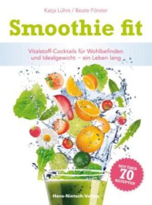 Mit ihren Antioxidantien verlangsamen Smoothies Alterungsprozesse des Körpers und lassen uns lang jung und fit fühlen. Smoothies sind wahre Vitalstoff-Cocktails.Sie enthalten viele Vitamine, sekundäre Pflanzenstoffe, Enzyme, Ballaststoffe, Mineralien und Spurenelemente, die uns dabei helfen, gesund und leistungsfähig zu bleiben, das Idealgewicht zu erreichen und dann auch zu halten. Und das Beste ist: Diese leckeren Getränke aus Früchten, grünem Blattgemüse, Salaten, Kräutern etc. sind im Mixer im Handumdrehen zubereitet. Einen Extra-Kick an Vitalstoffen bieten Zutaten wie Açai- und Aroniabeeren, Wildkräuter, Weizengrassaft, Moringabaumblätter, Ingwer, Granatapfelsamen, Hagebutten- und rohes Kakaopulver sowie Zimt. Doch der Variationsmöglichkeiten gibt es unzählige: So stillen Bananen und Datteln als Ingre-dienzien den Heißhunger auf Süßes. Liebhaber der herzhaften Küche mixen sich pikante Smoothie-Kreationen mit Gemüse. Dabei sorgen Gewürze wie Kurkuma, Chili und Muskat für besondere Geschmacksnuancen. Die Fernseh-Moderatorin Katja Lührs und die Biologin Beate Förster sind seit Jahren in der Welt der gesunden Ernährung und der Smoothies unterwegs. In Smoothie fit geben sie ihr fundiertes Hintergrundwissen, viele Tipps sowie ihre besten Rezepte weiter.