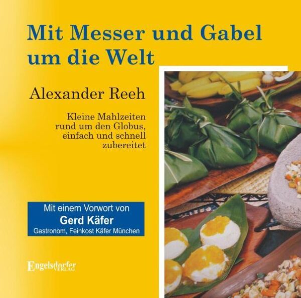 Mit “Mit Messer und Gabel um die Welt” hat der 23jährige Autor Alexander Reeh ein Kochbuch für alle diejenigen geschrieben, die ohne großen Aufwand Gerichte anderer Länder ausprobieren möchten. Außerdem gibt es viele Informationen und Unterhaltsames zu den jeweiligen Ländern. Lassen Sie sich also verführen zu einer spannenden kulinarischen Reise rund um den Globus. Mit einem Vorwort von Gerd Käfer, Gastronom, Feinkost Käfer München. Ein reich illustrierter Festeinband mit übersichtlich angeordneten Kochrezepten aus aller Welt. Empfohlen von führenden Gastronomen.