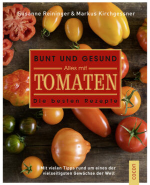 Die 100 Sorten der Frankfurter Tomatenkönigin Die Frankfurter Gärtnerin Heidi Jung baut über 100 Sorten Tomaten in ihren Gewächshäusern an und hat mit ihrer Leidenschaft auch die Autorin Susanne Reininger begeistert. Denn Tomaten sind nicht nur rot. Sie gedeihen in ganz verschiedenen Farben und Formen - und bieten überraschende Aromen: Von der sonnengelben Ananastomate über die pechschwarze „Miss Kennedy“ bis zur rotbraunen, herzhaften Toman. Dieses Koch- und Lesebuch versammelt mehr als 90 tolle Tomatenrezepte zum Entdecken und Genießen für jede Jahreszeit. Zum Löffeln, zum Gabeln, zum Naschen und zum Mitnehmen. Wie wär‘s mit Tomaten im Schlafrock oder einem fruchtig-süßen Tomaten-Tiramisu? Die Zubereitung ist ganz leicht! Neben pfiffigen Gerichten, fotografiert von Markus Kirchgessner, bietet das Buch alles Wissenswerte und viel Spannendes rund um die gesunde Liebesfrucht.