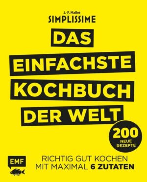 So einfach war Kochen noch nie  Die Fortsetzung des Bestsellers Bereits in "Simplissime - Das einfachste Kochbuch der Welt" hat der französische Koch und Bestsellerautor Jean-François Mallet bewiesen, dass es keiner exotischen Zutaten und stundenlanger Vorbereitung bedarf, um erstaunliche Gerichte zu zaubern. Nun legt er mit dem zweiten Band des Erfolgskonzeptes nach. Rezepte aus der Alltags- und Festtagsküche, die Eindruck machen, aber ganz leicht und schnell nachzukochen sind - jedes der 200 Gerichte kommt mit maximal 6 Zutaten aus. Layout und Bildsprache sind stark vereinfacht und nur auf das Wesentliche reduziert, die Kochanleitungen sind einfach gehalten und umfassen nur eine Handvoll Sätze. Ob Fleisch, Fisch, Gemüse oder Desserts: die bunte Vielfalt der internationalen Küche wird anschaulich erklärt - für Herdhelden und alle, die es werden wollen. "Simplissime  Das einfachste Kochbuch der Welt: 200 neue Rezepte" ist erhältlich im Online-Buchshop Honighäuschen.