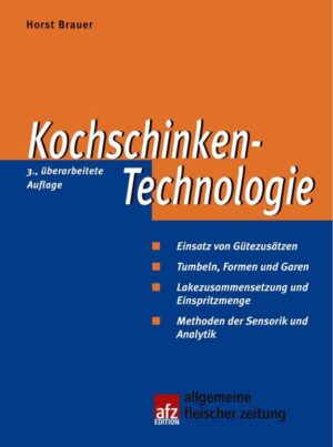 Technologischer Leitfaden für die Produktion von Kochschinken Einen Schwerpunkt der Darstellung bilden die klassischen Themenbereiche Fleischauswahl, Lakezusammensetzung und Einspritzmenge. In der vorliegenden Neu-Auflage wurden zudem die Themen Muskelstruktur und Einfluss des pH-Wertes sowie die für Kochschinken relevanten Punkte des EU-Hygienegesetzes mit aufgenommen. Der Autor Horst Brauer erläutert ferner ausführlich die Wirkung verschiedener Gütezusätze und verschiedene Methoden der Analytik. Der Leser erhält wichtige Informationen zum Tumbeln, Einformen und Garen von Kochschinken und gewinnt außerdem Einblicke in die Methoden der Analytik und Sensorik. Am Ende eines jeden Kapitels werden die wichtigsten Punkte übersichtlich zusammengefasst.