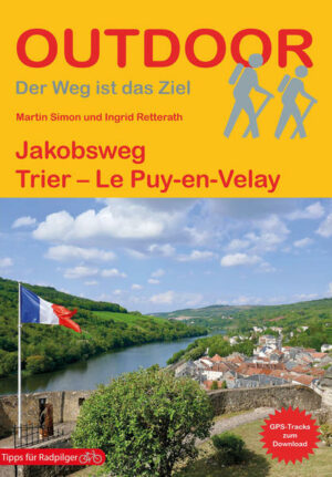 Der Jakobsweg von Trier nach Le Puy-en-Velay  in Frankreich Weg der Deutschen genannt  ist eine der wichtigen Routen für Pilger aus West- und Mitteldeutschland. Nach nur zwei Tagesetappen in Deutschland führt Sie der Weg in Frankreich durch die wellige Weite Lothringens und die Weinbauregion Burgund auf die Höhen des französischen Zentralmassivs in der Region Auvergne-Rhône-Alpes und bis nach Le Puy-en-Velay. Der Pilgerführer bietet eine detaillierte Beschreibung der ca. 888 km langen Strecke mit Empfehlungen für Fahrradfahrer