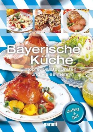 Für viele Feinschmecker ist Bayerische Küche nach wie vor das Schlaraffenland schlechthin. Der Einfallsreichtum der Köche, Hobbyköche sowie Hausfrauen und -männer hat dazu beigetragen, dass sich die bayerische Küche in eine moderne Küche gewandelt hat. Alle Rezepte sind übersichtlich zusammengestellt, durchgehend mit den schönsten Abbildungen versehen und Schritt für Schritt erklärt. Praktische Regeln für die Zubereitung und bewährte Tipps garantieren den Erfolg. Gutes Gelingen und viel Spaß beim Kochen und Genießen.