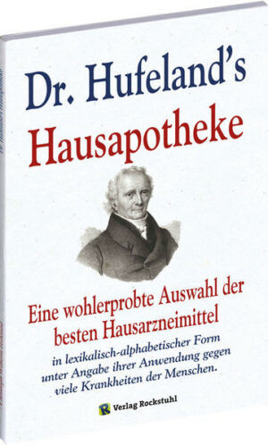 Honighäuschen (Bonn) - Taschenbuch, 74 Seiten, Reprint, Neu gesetzt. Autor: Christoph Wilhelm Hufeland (17621836), Eine wohlerprobte Auswahl der besten Hausarzneimittel in lexikalisch-alphabetischer Form unter Angabe ihrer Anwendung gegen viele Krankheiten der Menschen. Über das Buch: 210 Anwendungen vom Abführmittel bis zur Zwiebel von Christoph Wilhelm Hufeland. "Es ist außerdem gar nicht immer notwendig, die für eine Hausapotheke notwendigen und passenden Mittel für teures Geld in der Apotheke zu erstehen. Da draußen im Garten, an den Hecken und Zäunen, an Rainen und Wegrändern, da wächst so manches scheinbare unnütze Kraut und Unkraut, in das jedoch eine weise Vorsehung viele verborgene und wunderbare Kräfte hineinlegte zu Nutzen und Frommen des Beherrschers der Natur. Warum sollten wir uns diese verborgenen Kräfte nicht dienstbar machen? Darum komm, lieber Leser, und lerne! Wir geben in nachfolgendem ein Verzeichnis der notwendigsten Bestandteile einer Hausapotheke und derjenigen arzeneilichen Mittel, die sich jedermann fast ohne pekuniäre Opfer beschaffen kann." Aus der Einleitung: Jedermann sollte heute eine Hausapotheke sein eigen nennen. Wie oft muß nicht der Landbewohner in der Stadt auf den Arzt und später in der Apotheke auf die Bereitung der Arzenei warten, wie viele Zeit geht nicht damit verloren, während daheim ein teures Familienglied vor Schmerzen jammert und laut nach Hilfe schreit! Und doch genügen oft schon die einfachsten Mittel, dem Uebel abzuhelfen, wenn sie nur zur Stelle wären. Es ist außerdem gar nicht immer notwendig, die für eine Hausapotheke notwendigen und passenden Mittel für teures Geld in der Apotheke zu erstehen. Da draußen im Garten, an den Hecken und Zäunen, an Rainen und Wegrändern, da wächst so manches scheinbare unnütze Kraut und Unkraut, in das jedoch eine weise Vorsehung viele verborgene und wunderbare Kräfte hineinlegte zu Nutzen und Frommen des Beherrschers der Natur. Warum sollten wir uns diese verborgenen Kräfte nicht dienstbar machen? Ist es Bequemlichkeit, ist es Un-wissenheit, die so viele an diesen Gottesgaben der Natur so achtlos vorübergehen läßt? Ich glaube, es ist mehr das letztere. Darum komm, lieber Leser, und lerne! Wir geben in nachfolgendem ein Verzeichnis der notwendigsten Bestandteile einer Hausapotheke und derjenigen arzeneilichen Mittel, die sich jedermann fast ohne pekuniäre Opfer beschaffen kann.