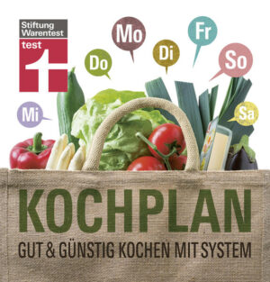 Nur einmal preiswert für die ganze Woche einkaufen, jeden Tag kochen und keine Reste wegwerfen müssen - mit dem Kochplaner der Stiftung Warentest ist das kein Problem: Wie wäre es zum Beispiel mit Sesamziegenkäse mit Bohnen und Ajvar, Vegan-Wok oder gegrillten Hackfleischröllchen mit Joghurt-Gurken? Wir glauben, dass Sie mit „Kochplan“ Ihren Küchenalltag revolutionieren können. Das geht so: Wochenweise haben wir für Sie raffinierte, saisonale Rezepte zusammengestellt und auch schon den Einkaufszettel geschrieben. Sie müssen nur einmal in den Supermarkt. Nichts landet unnötig im Müll, weil alle Lebensmittel aufgebraucht werden. So werden vier Personen siebenmal satt für weniger als 70 Euro pro Woche. Die Einkaufslisten können Sie bequem über www.test.de/kochplan-listen auf Ihr Smartphone laden!