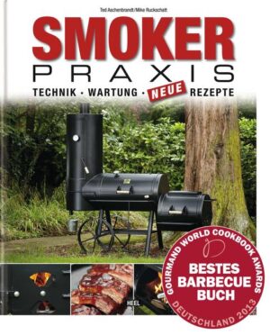 Dieses Buch wurde mit dem Gourmand Award zum besten BBQ-Buch aus Deutschland gekürt. In dem großformatigen und umfangreichen Werk zur Smoker-Technik zeigt Bestsellerautor und Grillprofi Ted Aschenbrandt den Liebhabern der bulligen „Lokomotiven“, auf was man bei der Handhabung des Smokers achten muss. Dabei werden Themen wie Anfeuern, unterschiedliche Garmethoden und Funktionsweisen verschiedener Smokermodelle angesprochen. Und natürlich dürfen auch Empfehlungen für Brennstoffe und Zubehöre nicht fehlen, genauso wie Tipps und Tricks für die Reinigung, Wartung und Pflege der Geräte. Abgerundet wird das informative, an praktischen Fragestellungen orientierte Buch mit einer Vielzahl an Rezepten, mit denen man ein komplettes Menü auf dem Smoker zaubern kann. Die Lektüre bietet dem Leser einen guten Einblick in die Thematik und vermittelt unverzichtbares Smoker-Know-How (Steuerung der Feuerung über die Öffnungen, Kaminzug uvm.). Durch die hochwertigen und detailreichen Fotoaufnahmen und die zahlreichen Schritt-für-Schritt-Fotos wird das Handling optimal vermittelt und die Beschreibungen der Autoren können leicht nachvollzogen werden. Fazit: Für Smoker-Neulinge ein absolut empfehlenswertes Buch mit vielen wertvollen Tipps!