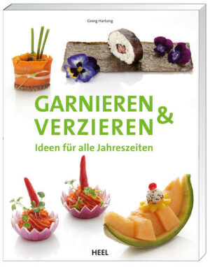 Professionelle Dekorationen und Verzierungen für jeden Anlass Viele handwerkliche Tipps Reichlich anschauliche Step-by-Step-Fotos Verzieren und Garnieren für Jedermann! Appetitliche Leckereien, die ohne großen Aufwand für Gäste zubereitet werden können, darum dreht sich das zweite Buch von Georg Hartung zum Thema Garnieren und Verzieren. Dass das gar nicht so schwer ist, davon kann man sich in Georg Hartungs Küchenratgeber überzeugen. In einfach nachvollziehbaren Step-by-Step-Fotos zeigt der gelernte Koch, wie man Teller aufpeppen kann und ein Büffet in einen Augenschmaus verwandelt. Im Frühling Salat mit Blüten, Paprikakörbchen und Karottenblumen, im Sommer Melonenschiffchen und Schokoladen-Früchte, im Herbst Kokos-Scampi und gefüllte Eier oder im Winter Marzipan-Mäuse und Grießflammerie-Pralinen - Hartung zeigt, dass der Fantasie keine Grenzen gesetzt sind, wenn es darum geht, Dekorationen oder Verzierungen herzustellen. Aber die Ideen alleine genügen nicht, auch das Handwerkliche muss stimmen und deshalb wird jedes kleine Kunstwerk mit der entsprechenden Schneidetechnik präsentiert und auch ein Hinweis auf das optimale Werkzeug fehlt natürlich nicht. Mit diesem Buch werden Tisch- oder Tellerdekorationen zum Kinderspiel und Platten und Kanapees zu wahren Eyecatchern. "Garnieren & Verzieren" ist erhältlich im Online-Buchshop Honighäuschen.