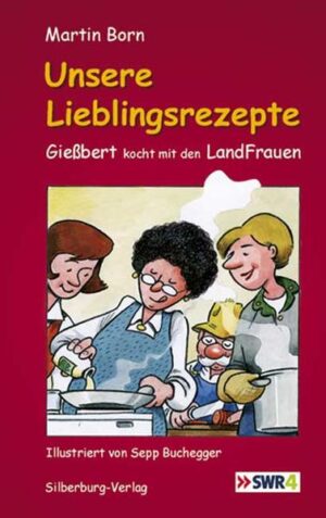 Markgräfler Meerrettichsuppe - Weibertreu-Schnitzel - Schneebälle mit Vanillesoße Dieses ganz besondere Kochbuch präsentiert kulinarische Köstlichkeiten aus allen Regionen des Landes. Gießbert, das bekannte und beliebte SWR4-Maskottchen, hat mit den baden-württembergischen Landfrauen 100 traditionelle und ungewöhnliche Rezepte für vier Personen gesammelt. Übersichtlich gegliedert nach Jahreszeiten und Speisenabfolge findet man erlesene Gaumenfreuden zum Nachkochen: Suppen und Vorspeisen, Hauptgerichte und Desserts. Und für Festtage haben die Präsidentinnen der drei LandFrauen-Verbände ein besonderes Menü zusammengestellt. Wertvolle Informationen, Zusatztipps und Weinempfehlungen runden alles zu einem schmackhaften Ganzen ab. Der bekannte Karikaturist Sepp Buchegger hat alle Rezepte mit witzigen Farbzeichnungen illustiert. Ein überaus praktischer Helfer für den heimischen Herd und ein reizendes Verschenkbuch. Ein Leckerbissen für alle Gießbert-Fans!