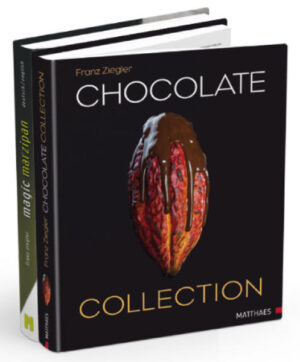 Der Meister der dekorativen Konditorenkunst Franz Ziegler liebt die Arbeit mit Marzipan und Schokolade. Beiden Themen hat er ein Buch gewidmet: „Magic Marzipan“ und „Chocolate Collection“. Zusammen in einem Set bieten über 700 Seiten pralles Fachwissen unendlich viele Inspirationen und Anleitungen zum Arbeiten mit Schokolade und Marzipan.