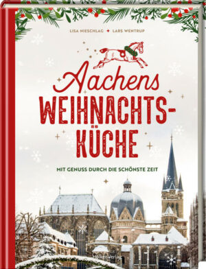 Weihnachten in Aachen: Jedes Jahr zur Weihnachtszeit verwandelt sich Aachen in eine magische Weihnachtsstadt. Auf dem Weihnachtsmarkt in der malerischen Altstadt funkeln abertausende Lichter, der verführerische Duft von Glühwein und gebrannten Mandeln erfüllt die Gassen und die Printenmänner am Rathaus verzaubern Groß und Klein. Mit Köstlichkeiten aus der Aachener Weihnachtsküche wird die besinnliche Zeit zum kulinarischen Hochgenuss. Und mit Reibekuchen, Sauerbraten oder Reiskuchen bleiben keine Wünsche offen. Das perfekte Geschenk zu Weihnachten: Ein Kochbuch mit festlichen Rezepten, Fotos der Aachener Altstadt im weihnachtlichen Glanz und einer wundervollen Weihnachtsgeschichte. "Aachens Weihnachtsküche" ist erhältlich im Online-Buchshop Honighäuschen.