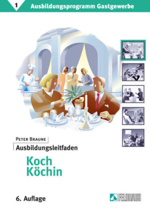 Enthält 1.-3. Ausbildungsjahr. - Das Konzept des Ausbildungsprogramms hat sich seit 1980 bewährt, es wurde zum Standardwerk. Bei der Entwicklung der Neuauflage haben Verlag und Autor der didaktischen Gestaltung besondere Beachtung geschenkt. Durch die Neuordnung der Ausbildung wird vieles anders - Lernen bleibt einfach. Ein Plus für Lehrende und Lernende, ein Plus für den Gast, der im Mittelpunkt steht. Um allen Beteiligten die betriebliche Ausbildung im Gastgewerbe auch nach dem aktualisierten Berufsbild zu vereinfachen, bleibt es dabei: Jedes Lernziel des inhaltlich vorgeschriebenen Ausbildungsrahmenplans bildet einen Abschnitt in den beiden Teilen, aus denen das Ausbildungsprogramm besteht. Im Ausbildungsleitfaden steht alles, was der Berufsanfänger über das Handlungsfeld wissen muss, in dem die Ausbildung gerade stattfindet. Anschauliche Beispiele und leicht verständliche Sprache, hunderte, meist farbige Abbildungen und Fotoserien von Handlungsabläufen, Querverweise auf zusammenhängende Arbeitsbereiche und über 700 Seiten für alle Handlungsfelder, die der Ausbildungsrahmenplan fordert. Wenn aus betrieblichen Gründen keine praktische Ausbildung stattfinden kann, vermittelt der Ausbildungsleitfaden den branchenüblichen Mindeststandard. Ausbildungsleitfaden und Arbeitsblätter ergänzen einander und bilden zusammen die optimale Grundlage für den Erfolg bei der Ausbildung. Durch die Form als Loseblattwerk im übersichtlichen A4-Format im stabilen Ordner können eigene Aufzeichnungen oder betriebsspezifische Unterlagen eingeheftet werden. Verbände und Institutionen des Gastgewerbes befürworten die Konzeption und empfehlen das Ausbildungsprogramm.