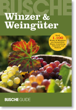 Der BUSCHE GUIDE "Winzer & Weingüter" ist ein deutschsprachiger Weinführer, der rund 1.100 Weingüter, Winzergenossenschaften und Kellereien in Deutschland, Elsass, Luxemburg, Österreich und Südtirol übersichtlich und anschaulich präsentiert. Die Inhalte sind nach Weinanbauregionen geordnet. Außerdem enthält das Buch viele Informationen zum Thema Wein, von der interessanten Geschichte der vielfältigen Weinanbaugebiete bis zur Kombinierbarkeit von Weinen mit bestimmten Speisen. Weitere Inhalte: Kartographie zu den Weinanbauregionen, Weinlexikon und Ortsregister.