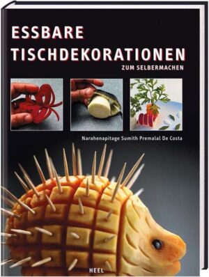 Nach dem großen Erfolg des ersten Bandes "Zum Essen zu schade? - Tischdekorationen aus Obst und Gemüse zum Selbermachen", der im Jahr 2000 mit dem World Cookbook Fair Award als "Innovativstes Kochbuch Deutschlands" ausgezeichnet wurde, erscheint endlich der lang erwartete Nachfolgeband. In leicht nachzuvollziehenden Schritt-für-Schritt-Anleitungen führt der bekannte Kitchen-Artist aus Sri Lanka Anfänger und Experten in die Kunst der Obst- und Gemüseschnitzerei ein. Verblüffen Sie Ihre Gäste mit farbenfrohen Teller- und Tischdekorationen, verschönern Sie Ihr Buffet mit aufwändigen Skulpturen, präsentieren Sie Ihren Gästen kunstvolle Käse- und Kanapeeplatten und verzaubern Sie Ihre kleinen Besucher mit einem kreativen Kinder-Buffet.