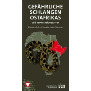 Der Folder stellt in 68 Abbildungen die gefährlichen Schlangen Ostafrikas und ihre Verwechslungsarten vor.