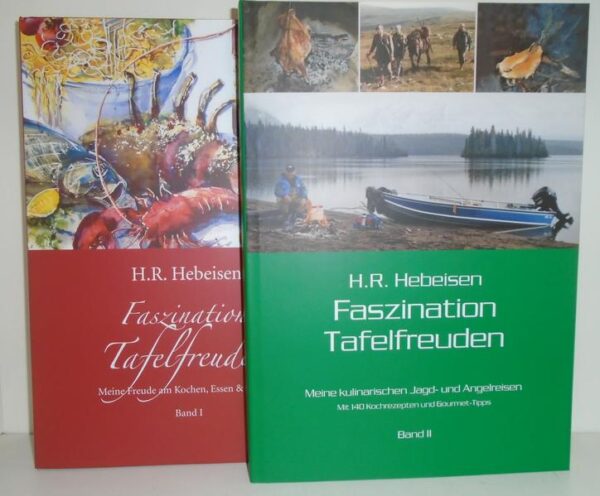 Mit diesen spannenden und unterhaltsamen Büchern lässt es sich schwelgen, wie man sich und andere auf kulinarische Art verwöhnen kann. Reisen, Erlebnisse, zahlreiche einmalige und weltbeste Rezepte runden dieses einmalige Werk ab. Und Outdoor-Rezepte, die man/frau wissen muss. Ein faszinierendes Lebenswerk des Schweizerischen Gourmets, Jäger und Fischers Hebeisen. Faszinierender kann man eine Autobiographie auch nicht schreiben.... Ein besonderes Geschenk für sich und Ihre Freunde ! "Faszination Tafelfreuden, 2 Bände" ist erhältlich im Online-Buchshop Honighäuschen.