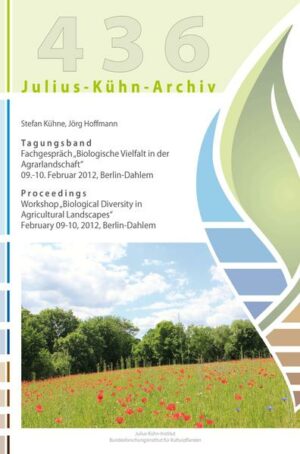 Fachgespräch Biologische Vielfalt in der Agrarlandschaft in Berlin-Dahlem, 09.  10. Februar 2012 Mit der nationalen Strategie zur biologischen Vielfalt hat die Bundesregierung einen Weg zur Umsetzung der Ziele des UN-Übereinkommens über die biologische Vielfalt aufgezeigt, die bis 2020 umgesetzt werden sollen. In diesem Zusammenhang ist die Erhaltung der biologischen Vielfalt ein wesentliches Element für eine nachhaltige Landwirtschaft. Vor diesem Hintergrund wurden im Rahmen des Fachgespräches Forschungsarbeiten des Julius Kühn-Institutes (JKI) auf dem Gebiet der Biodiversitätsforschung vorgestellt und diskutiert. Die Beiträge gliederten sich in die Bereiche Agrarlandschaft/Lebensräume, Artenvielfalt und innerartliche Vielfalt. Zu diesen Themenschwerpunkten wurden 23 Beiträge vorgestellt und Schlussfolgerungen für weitere Forschungsarbeiten und die Politikberatung gezogen.