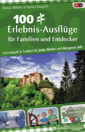 Neues Freizeitbuch für Franken mit 100 spannenden Ausflügen und über 300 Tipps Jetzt gibt es (fast) keine Ausrede mehr! Abenteurer und Entdecker bekommen endlich einen maßgeschneiderten Ganzjahres-Wegweiser für ganz Franken an die Hand. In ihrem neuen Buch "100 Erlebnis-Ausflüge für Familien und Entdecker - Freizeitspaß in Franken für jedes Wetter und das ganze Jahr" stellen die Autoren Bastian Böttner und Markus Raupach die besten Ausflugsmöglichkeiten der Region in 100 Tagesausflügen zusammen. Berücksichtigt werden diesmal neben jahreszeitlichen Besonderheiten unter anderem auch Wetterkapriolen wie Hitzewellen oder plötzlich aufziehende Regenschauer. So entsteht ein Freizeitbuch für das ganze Jahr und fast jedes Wetter, Ausreden gibt es damit keine mehr. Zusätzlich zu den fertig ausgearbeiteten Ausflügen mit Highlights wie Freizeitparks, Höhlen, Burgen, Bädern, Kletterparks, Rodelbahnen oder Wander-/Radtouren, informieren praktische Tipps zur Anreise mit dem ÖPNV und zu Wohnwagenstellplätzen vor Ort. Sogar an Spiele-Tipps für den Zeitvertreib beim Regenschauer haben die Autoren gedacht. Das leibliche Wohl garantieren viele Empfehlungen für eine Einkehr unterwegs oder das neu entwickelte Verpflegungs-Symbol, das Ausflugsziele mit eigenem kulinarischem Angebot kennzeichnet. Spezielle Ausflüge zur Winterzeit und ein Festkalender lassen das Buch gar nicht erst in den Schrank wandern, denn die Region Franken weiß 365 Tage im Jahr zu begeistern.