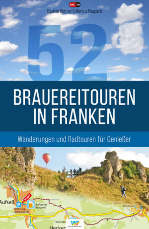 Entdecken Sie Franken auf neuen Wegen - 52 Wanderungen zu den schönsten Brauereien! Wir freuen uns, Ihnen unser neues Buch vorzustellen: "52 Brauereitouren in Franken", verfasst von den bekannten Autoren Markus Raupach und Bastian Böttner. In diesem einzigartigen Werk laden wir Sie ein, die malerischen Landschaften Frankens zu erkunden und dabei die regionale Brauereikultur hautnah zu erleben. Unsere sorgfältig ausgewählten Touren führen Sie durch die idyllischen Pfade Frankens, stets begleitet von der faszinierenden Vielfalt der fränkischen Brauereien und ihrem weltweit einzigartigen Angebot an unterschiedlichen Bieren und der passenden Küche. Doch keine Sorge - das Bier steht nicht allein im Vordergrund. Vielmehr möchten wir Sie auf entspannte Wanderungen und Radtouren mitnehmen, die für alle Altersgruppen und Fitnesslevel geeignet sind. Genießen Sie atemberaubende Ausblicke, historische Sehenswürdigkeiten und eben die herzliche Gastfreundschaft der Region, was wir auch gerne unter „Bierkultur“ zusammenfassen. Nach mehr als 50 veröffentlichten Büchern im Bierbereich bieten Ihnen die beiden Bestsellerautoren eine fundierte und liebevoll gestaltete Sammlung an Wanderungen aus ihrem über 20jährigen Erfahrungsschatz, die Ihnen unvergessliche Erlebnisse bescheren werden. Jede Tour ist detailliert beschrieben, mit Streckendetails, Freizeittipps, VGN-Anbindung und natürlich den besten Brauereien entlang des Weges. Machen Sie sich auf den Weg und erleben Sie die Schönheit Frankens aus einer neuen Perspektive. Ob zu Fuß oder mit dem Fahrrad - jede Route verspricht Naturgenuss und kulturelle Entdeckungen. Wir laden Sie herzlich ein, Teil dieser Entdeckungsreise zu werden und die reiche Tradition der fränkischen Braukunst und die herrliche Landschaft Frankens zu genießen. Bestellen Sie Ihr Exemplar noch heute und lassen Sie sich inspirieren!