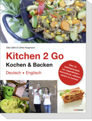 Dieses Buch richtet sich an alle, die eine Zeit lang ins Ausland gehen und für sich selbst oder für Gastfamilien, Freunde und Bekannte kochen und backen möchten. Ob Döner, Pizza, Milchreis, Pancakes, Schnitzel, Eiscreme oder Erdbeertorte - in Kitchen 2 Go wird jeder fündig: - abwechslungsreiche Rezepte für Vorspeisen, Suppen, Hauptgerichte, Desserts, Kuchen, Gebäck und Snacks, - einfache Anleitungen - leicht umzusetzen, - alle Rezepte auf Deutsch und Englisch - gemeinsames, internationales Kochvergnügen garantiert, - Mengenangaben in Bechern, Esslöffeln und Teelöffeln, die auf der ganzen Welt funktionieren, - komplette Menüvorschläge für verschiedene Anlässe, - Tipps und Tricks zum Kochen und Backen in fremden Küchen, - Platz für eigene Kochideen und Rezeptvorschläge. Kitchen 2 Go ist das ideale Gastgeschenk und ein Stückchen Heimat in der Ferne.