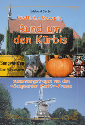 Diese köstlichen Rezepte wurden zusammengestellt und herausgeben unter der Vorsitzenden der "Sengwarder Markt-Frauengruppe". Seit der Gründung war sie bis 2002 deren Vorsitzende. Frau Edelgard Janßen, Jahrgang 1948, in Schleswig-Holstein auf einem Bauernhof aufgewachsen, Schulbesuch in Hohenaspe und Kiel, von Beruf Fotografin, 1970 durch Heirat nach Sengwarden gezogen, Mutter von zwei Töchtern, arbeitet unterstützend im Bauunternehmen ihres Mannes mit, von 1990-1997 Kursusleiterin in der Ländlichen Erwachsenenbildung Wangerland und seit 1987 Kursusleiterin in der Ev. Familien-Bildungsstätte Wilhelmshaven, 5 Jahre Leitung der 1989 gegründeten Dorf-Verschönerungsgruppe, Mitarbeit in der Planungsgruppe zur Dorferneuerung. Seit 1999, nach einjähriger Fortbildung in der Landwirtschaftskammer Westerstede nimmt sie am Projekt "Bäuerinnen öffnen ihre Gärten" teil. Auf 136 Seiten finden sich liebevoll zusammengetragene Rezepte rund um den Kürbis.