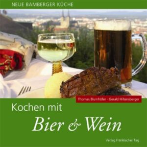 Thomas Blumhöfer und Gerald Hiltensberger kochen in der Neuen Bamberger Küche 30 regionale und saisonale Gerichte mit Bier und Wein. Variation und Tradition stehen dabei im Mittelpunkt. Neben den klassi-schen Rezepten wie Schäuferla, Bierhaxe oder Bacchus-Kaninchen finden sich auch außergewöhliche wie Zanderfilet auf Wein-Calvados-Sahne oder Hähnchenbrust mit Riesling-schaum. Auch Nachspeisen wie ausgebackene Holdunderdolden oder eine Rieslingbombe spiegeln die Vorstellung der Autoren einer Neuen Bamberger Küche. Wichtigste Bedingung für diese Rezepte ist, frische Zutaten aus der Region zu verwenden, so wie sie im jahreszeitlichen Wechsel verfügbar sind.