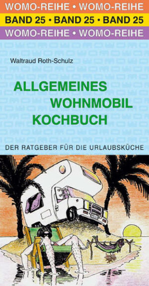 Einrichtung der WOMO-Küche. Lebensmittel-Grundausstattung. Konserven - selbst gemacht. Backen in der Bratpfanne - Kuchen, Pizza, Brötchen und Brot. Viele, viele WOMO-Rezepte für zwei Gasflammen - einfach, schnell und lecker: * Kalte Küche * Salate * Suppen & Eintöpfe * Pfannengerichte * Eier- und Käsegerichte * Fische & Meeresfrüchte * Fleisch & Geflügel * Grillgerichte * Gemüsegerichte * Kartoffeln, Reis & Teigwaren * Gebackenes aus der Pfanne & Co. * Desserts * Resteverwertung Einkochen im Urlaub. Spezialrezepte für den Dampftopf (Schnellkochtopf). Der WOMO-Pfannenknecht. Das achtsprachige Küchenwörterbuch.