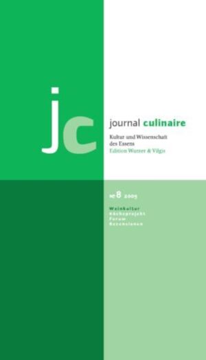 Im Fokus 'Wein-Kultur' legen F. HÖCHTL und W. KONOLD die Aufgaben historischer Terrassenweinberge dar. V. SIEGL führt in das Thema 'Gemischter Satz' ein. Ein engagiertes Plädoyer für die Wein-Kultur formuliert T. EHRLICH. R. JAENICKE skizziert Folgen der Klimaveränderungen für den Weinbau. Überlegungen zum chemisch-physikalischen Verständnis des Weins kommen von TH. VILGIS. Im Köcheprojekt haben J. WISSLER, P. LINGELSER und P. REBOUL Statements zur 'Schwarzwälder Kirschtorte' abgegeben. F. THIEDIG steuert ihre Geschichte bei und erörtert mögliche Wege durch den EU-Dschungel. G. KATZER führt im Forum die 'Chemie der Gewürze' fort. Im Beitrag 'Die Frankfurter Küche' gewährt E. LIXENFELD Einblicke in den Wohnungsbau der 1920er Jahre. W. FASSBENDER skizziert 'Die Grundlagen einer modernen Restaurantkritik'. Des Wassers in der Gastronomie widmet sich M. WURZER-BERGER. Ostern strahlte ARTE eine Kochschule mit S. Wiener aus. M. WURZER-BERGER rezensiert das Vorhaben. TH. VILGIS muss bei der Lektüre des 'Lexikons der Küchenirrtümer' von L. Fischer Haarsträubendes feststellen. Kritisches äußert W. SCHÜBLER über das Buch 'Der Geschmack der Heimat'.