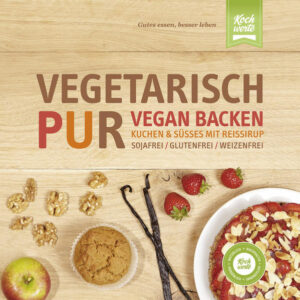 Vegetarisch Pur. Vegan Backen. Die süße Seite des Lebens. Ein Buch über Kuchen und Süßes ist ein Balanceakt, wenn man den Anspruch aufrecht erhalten möchte, neben dem Geschmack auch den Bedürfnissen des Körpers gerecht zu werden. Wir empfehlen, das Leben bewusst zu versüßen. Eine wichtige Entscheidung, die Sie bei der Zubereitung von Kuchen und Süßspeisen treffen, ist die Auswahl des Süßungsmittels. Konventionelle Produkte beeinflussen den Stoffwechsel negativ. Wir haben uns mit der Palette möglicher Süßungsmittel auseinandergesetzt und eine Auswahl getroffen, die uns gesundheitlich sinnvoll und geschmacklich ansprechend erscheint. Wir empfehlen in erster Linie Reissirup, der unseren Ansprüchen am nächsten kommt. Probieren Sie unsere Kuchen und Süßspeisen und lassen Sie sich von den abwechslungsreichen Leckereien überraschen.