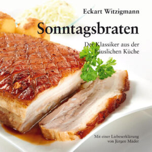 Das ist der Dreiklang des Glücks: Am Sonntag versammelt sich die Familie um den festlich gedeckten Tisch, der unvergleichliche Duft des Sonntagsbratens durchflutet das ganze Haus und der Hausherr holt mit Bedacht aus dem Keller einen besonders edlen Tropfen, den Sonntagswein. Was für ein schöner Sonntag! Nach Landluft riecht es in den Städten und Dörfern unseres Landes nur noch selten. Nach Bratenduft aber wieder öfters. Eine Zeit lang schien er vergessen, doch nun ist er wieder da, der Sonntagsbraten. Er erlebt eine Renaissance. In diesem Kochbuch stellt Eckart Witzigmann, der „Koch des Jahrhunderts“, 42 Gerichte mit Sonntagsbraten vor. Die Rezepte wie auch die Zubereitung sind so phantasievoll und unterschiedlich wie die Hausfrauen und Köche, die beim Koch-Buch-Wettbewerb von EDEKA Südwest Fleisch mit viel Freude gemeinsam am Herd gewirkt haben. Mit einer Liebeserklärung von Jürgen Mäder und einer Weinauslese von Herbert Agradetti und Otto Geisel.