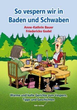 Ein neuer Band aus unserer beliebten Buchreihe über die badische und schwäbische Küche. Wieder haben sich die waschechte Schwäbin Anne-Kathrin Bauer und die Vollblut-Badnerin Friedericke Godel zusammengetan, um ihre Lieblingsrezepte aus ihren Heimatregionen vorzustellen. Diesmal geht es rund das Vespern, für das die Badner und Schwaben auch gerne schon einmal das Mittagessen stehen lassen. Und so präsentieren die Autorinnen leckere Salate, Brot und Brötchen, Brotaufstriche, Terrinen, Pasteten, Eingelegtes, pikante Snacks und vieles mehr. Darüber hinaus geben die Autorinnen hilfreiche Zubereitungstipps, die sie in kleine amüsante Geschichten rund um das badisch-schwäbische Hausfrauen-Duo Hildegard und Elsbeth verpacken. So vespern wir in Baden und Schwaben - eine „kulinarische Liaison“ der beiden Regionen, die zwar seit 60 Jahren im Bundesland Baden-Württemberg vereint sind, die aber auch noch heute nicht nur freundschaftlich verbunden sind und eine gesunde Rivalität pflegen. Ob Badischer Ochsenmaulsalat oder Schwäbische Seelen, ob Tellersülzle, Radiesles-Käs oder Bratwurstpastete - in diesem Buch kommen nicht nur leidenschaftliche „Vesperer“ auf ihre Kosten!