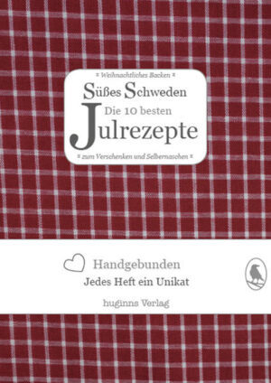 Dieses liebevoll gestaltete Rezeptheft stimmt auf die schönste Zeit des Jahres ein und verrät mormors Geheimrezepte (mormor = Großmutter mütterlicherseits, wörtlich Muttermutter). Neben den schwedischen Favoriten Kanelbullar (Zimtbrötchen), Pepparkakor (Pfefferkuchen) und Mandeltårta (Mandeltorte), finden sich u.a. Rezepte für Sahnekaramell-Bonbons und Knäckebrot. Auch das Buch selbst eignet sich als Geschenk. Jedes der handgebundenen und mit Stoff bezogenen Hefte ist ein Unikat.