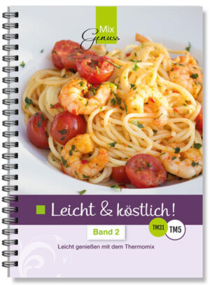 Leicht und köstlich. das heißt auf keinen Fall Verzicht auf Geschmack! Auch im zweiten Band finden Sie wieder leichte Salate, Snacks, Hauptgerichte (Vegetarisch, Fleisch & Fisch) sowie feine Kuchen und Desserts. Egal ob mit dem TM31 oder TM5, die Rezepte sind einfach, gelingsicher und schmecken unglaublich gut. In den nachfolgenden Rezepten können Sie bei besonderer Ernährungsform ganz leicht "punkten“. Alle wichtigen Nährwertangaben wie Kcal, Fett, Eiweiß und Kohlenhydrate sind natürlich mit angegeben. So können Sie auf einfache Art Ihren Speiseplan ganz leicht und abwechslungsreich gestalten.