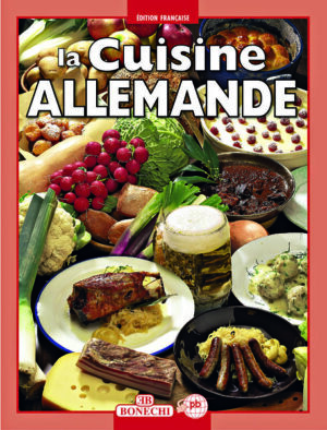 Sammlung traditioneller regionaler deutscher Rezepte mit zahlreichen Abbildungen und Step-by-Step Fotos, französischer Text. Inhaltlich identisch mit "Traditional German Cooking", "Cucina tedesca" und "Cocina alemana", die jeweils als Broschur und Hardcover im gleichen Verlag erschienen sind!