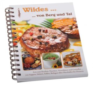 Kochbuch „Wildes. von Berg und Tal“ Das Kochbuch „Wildes. von Berg und Tal“ macht mit Ihnen einen Streifzug durch unsere Berge und Täler. Entdecken Sie die Schätze der Natur und nutzen Sie die Möglichkeit, viele feine und gesunde Gerichte zu zaubern. Das kompakte Kochbuch bietet neben den leckeren Wildgerichte auch eine Warenkunde von Haar- und Federwild: So enthält das Buch nicht nur Jagdzeit, Begriffserklärungen und wissenswerte Hintergrundinformationen zu Rebhuhn, Gams & Co., sondern auch eine anschauliche Erklärung, welche Wildteile fu¨r welches Gericht am besten geeignet sind. Von „Wild würzen“ über „Wilde deftige Suppen“, „Wilde Vorspeisen“, „Wilde Beilagen“, „Wilde Soßen, Beizen und Marinaden“, „Wilde Hauptgerichte“ bis hin zu „Wilde Desserts & Süßes“. Geben Sie sich den kulinarischen Köstlichkeiten hin und schlemmen Sie mit gesundem Verstand. Stellen Sie sich Ihr „Wildes Menü“ zusammen. Beispielsweise eine würzige Brennnesselsuppe als Vorspeise, als Hauptgericht Wildschweinmedaillons mit Preiselbeeren und als Nachspeise einen Bratapfel mit Quittenmus. Einen guten Appetit und „Wildes Gelingen“. Übrigens, in Band 1 „Wildes. aus Wald und Wiese“ können Sie ergänzend zu Band 2 viele köstliche Rezepte aus wildwachsenden Pflanzen genießen. Wildes. von Berg und Tal 14,8 x 21cm durchgehend farbig bebildert Spiralbindung 178 Seiten Artikel-Nr.: 0214