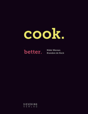 cook. better. Ist durchaus als Zusage zu verstehen, denn hier finden wir in einem erstklassig und puristisch gestalteten Kochbuch alles Wissenswerte über das Kochen. Wir bekommen Antworten auf Fragen, die schon jeden von uns beschäftigt haben: Warum schmeckt die Lasagne immer so anders, obwohl wir nach demselben Rezept kochen? Die Bohnen hatten noch so richtig Biss, bei mir sind die immer zu weich. Wie kann einfacher grüner Salat mit einem schlichten Dressing so gut schmecken? Fragen, auf die wir endlich Antworten erhalten. Wie beim Sport schicken uns die Autoren aber nicht gleich an den Sandsack, sondern lassen uns erst einmal mit ein paar Dehnübungen und Jumps beginnen. Wir steigenalso nicht sofort mit der Zubereitung ein, sondern erhalten zunächst das nötige Grundwissen und werden fit gemacht für den Herd. Welche Grundzutaten braucht es? Welche verschiedenen Arten gibt es, Knoblauch oder Zwiebeln oder Karotten zu zerkleinern? Was macht das mit dem Geschmack? Welche Ingredienzien brauchen wir für das Gaumenwunder? Wie passiert man Saucen? Was macht ein gutes Soffritto aus? Auf welche Weise verändern die Dauer und der Hitzegrad die Geschmacksnote? Wie blanchiert man Bohnen? Erst wenn wir dieses grundlegende Wissen verinnerlicht haben, beginnt die Freude am Experimentieren und den individuellen Kreationen, sind der Fantasie nicht länger Grenzen gesetzt. Und das Schönste am Kochen bleibt, diese Köstlichkeiten mit Freunden und Familie um einen Tisch versammelt zu genießen. Es ist fast unmöglich, Nikki Werner vorzustellen, ohne in einem Atemzug Brandon de Kock zu nennen  ihren Partner und Koautor. Die beiden kochen, essen, reisen seit nunmehr 14 Jahren durch die Welt. Sie arbeiten als Food-Experten, haben viele Chefköche getroffen, viel recherchiert und sind so zu Sammlern wertvoller und nützlicher Informationen rund um das Thema Küche geworden. "COOK. BETTER." ist erhältlich im Online-Buchshop Honighäuschen.