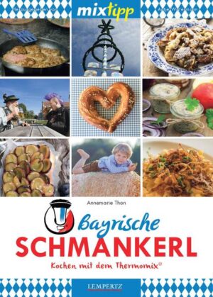 Herrschaftszeitn noch a moi! Bayrische Schmankerl, wer kennt sie nicht? Brez’n, Fleischpflanzerl oder Kartoffelsalat - gutes bayrisches Essen ist fast allen Hobbyköchen ein Begriff. Doch für eine Reise ins Land der bayrischen Schmankerl brauchst du keine Koffer zu packen: eine bunte Mischung der bekannten Leckereien findest du hier in diesem Buch! Ob zur Brotzeit oder als Hauptspeise, für jeden Anlass und Geschmack ist etwas dabei. Schweinsbraten mit Knödeln und Kraut darf dabei ebenso wenig fehlen wie Kässpatzn oder die deftige Biersuppe. Lade deine Spezis nach Hause ein und verwöhn sie mit frisch gebackenen Laugenherzen, Fleischpflanzerln oder Krautsalat. Oder mögt ihr es lieber süß? Wie wäre es dann mit einer klassischen Bayrisch Creme zum Dessert oder einem Zwetschgendatschi zum Nachmittagskaffee? Unsere Autorin Annemarie Thon hat sich mit dem Team Mixtipp durch ganz Bayern geschlemmt