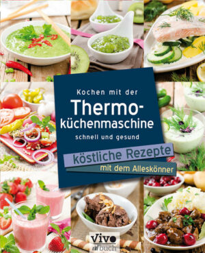 Gesundes aus einem Topf schnell und unkompliziert auf den Tisch zu bringen, ist heute, Dank unserer modernen Technik, mit der Thermoküchenmaschine kein Hexenwerk mehr. Alles aus einem Topf, das ist die Devise, wenn es schnell gehen und der Geschmack aller Familienmitglieder und Gäste getroffen werden soll. Wir haben in dem vorliegenden Kochbuch eine Vielzahl an köstlichen Rezepten gesammelt und für Sie ausprobiert. Bekannte einheimische Gerichte finden Sie neben exotischen Kreationen  lassen Sie sich überraschen, wie köstlich sie schmecken! Die einzelnen Zutaten sind aufeinander abgestimmt, sie können je doch ganz nach Ihrem persönlichen Geschmack ergänzt oder kombiniert werden. Alle Rezepte sind übersichtlich zusammengestellt, durchgehend mit farbigen Abbildungen versehen und Schritt für Schritt erklärt. Viele Tipps und Tricks garantieren den Erfolg. Gutes Gelingen und viel Spaß beim Kochen, Backen und Genießen. "Kochen mit der Thermoküchenmaschine" ist erhältlich im Online-Buchshop Honighäuschen.