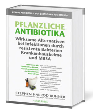 Honighäuschen (Bonn) - Das Referenzwerk des US-Bestseller-Autors Stephen Harrod Buhner, einer der weltweit führenden Experten für angewandte Pflanzenmedizin: PFLANZLICHE ANTIBIOTIKA Wirksame Alternativen bei Infektionen durch resistente Bakterien, Krankenhauskeime und MRSA. Die Wachstumskurve von Mikroorganismen ist unerbittlich. Es ist nur eine Frage der Zeit, bis es zu Epidemien resistenter Mikroorganismen kommt. Wir haben nicht mehr viel Zeit. Wenn diese Zeit gekommen ist, werden die meisten  wenn nicht gar alle  pharmazeutischen Antibiotika nutzlos sein. Es gibt Alternativen zu den Pharmazeutika, die einst unsere Retter zu sein schienen und uns nun zum Verhängnis geworden sind. Bakterien entwickeln keine Resistenzen gegen Medizinkräuter. Sie können es nicht. Pflanzen haben sich mit Bakterien auseinandergesetzt, bevor die menschliche Spezies überhaupt existierte  etwa 700 Millionen Jahre lang! Stephen Harrod Buhner Wie nahe uns die bedrohliche Resisistenzentwicklung bereits gekommen ist, zeigen Schätzwerte für das Jahr 2013 in Deutschland: Von etwa 15.000 MRSA-Infizierten stirbt jeder dritte Betroffene, von etwa 9.500 ESBL-Infizierten fast jeder zweite, von etwa 14.000 Infizierten mit Vancomycin-Resistenz jeder dritte bis fünfte und bis zu 40.000 Menschen sterben in Deutschland pro Jahr an nicht beherrschbaren Krankenhaus-infektionen, davon etwa 10.000 an MRSA-Infektionen. Bakterielle Infektionen sind auf dem Vormarsch und pharmazeutische Antibiotika sind immer weniger in der Lage, sie zu stoppen. Pathogene Bakterien sind hartnäckige Überlebenskünstler. Sie tricksen die moderne Medizin aus und mutieren zu virulenten Superkeimen, die antibiotikaresistent und zunehmend tödlich sind. Heilkräuter sind die Medizin der Menschen. Sie waren es immer. Sie waren unserer Begleiter, als wir aus dem ökologischen Bauch des Planeten gekrochen sind. Sie begleiten uns noch immer und sie heilen die Notleidenden  zumindest jene, die über sie Bescheid wissen. Geben Sie sich keinen Illusionen hin: Es kommt der Tag, an dem wir sie brauchen. Stephen Harrod Buhner Stephen Harrod Buhner, präsentiert schlüssige Belege dafür, dass Heilkräuter mit ihrer komplexen Mischung aus antibiotischen, systemischen und synergistischen Komponenten die beste Abwehrstrategie gegen resistente Infektionen sind. Der Autor erklärt anschaulich die Entstehung der Antibiotikaresistenz sowie die Bedeutung von Kräuteranwendungen und stellt ausführliche Monographien bewährter wirksamer Heilpflanzen vor. PFLANZLICHE ANTIBIOTIKA ist ein wichtiges und praxistaugliches Referenzwerk für Heilpraktiker, Ärzte für Naturheilkunde, professionelle Therapeuten und gesundheitsbewusste Laien. Es bietet die besten Grundlage dafür, die Kräuteranwendungen zu finden und sogar selbst hochwirksame Medizin herzustellen. Ein positives, aufbauendes und inspirierendes Buch, das nicht nur ein Umdenken anmahnt, sondern auch ganz konkrete Wege aus dem lebensbedrohlichen Szenario Multiresistenzen aufzeigt. Die deutsche Ausgabe des US-Bestsellers liegt jetzt als solides Hardcover bei Herba Press (www.herba-press.de) vor. Sie wurde mit Fotos der wichtigsten Heilkräuter ergänzt. Die Familiengeschichte, u.a. über die deutschen Wurzeln von Stephen Harrod Buhner, Meine DNA und die Wurzeln der Heilkunst, rundet diese Ausgabe ab. Das Buch enthält ein einführendes Vorwort von James A. Duke, PhD, dem berühmten Autor von The Green Pharmacy. Der Inhalt des Werkes in Stichpunkten: - Das Ende der Antibiotika - Ursachen, Probleme und Lösungen. - Strategien zur wirksamen Behandlung resistenter Infektionen. - Ausführliche Beschreibungen der wirksamsten Heilpflanzen. - Umfangreiche Präsentation der wissenschaftlichen Forschung. - Vorbeugen: Hilfreiche Tipps zur Stärkung des Immunsystems. - Alternative pflanzliche Antibiotika selbst herstellen. - Mehr als 200 Tinktur-Rezepte Rezension von Wolf-Dieter Storl (Etnobotaniker, Kulturantropologe und Autor): Eine echte medizinische Alternative: Pflanzliche Antibiotika von Stephen Harrod Buhner Auch in der heutigen Zeit gibt es in Europa, insbesondere im deutschsprachigen Raum, ein unvermindertes Interesse und eine hohe Akzeptanz für die Heilkräuterkunde. Sie beruht auf dem jahrtausendealten Erfahrungsschatz, auf dem Wissen vieler Generationen von Heilern und Großmüttern, die sich um die Gesundheit in Haus und Stall kümmerten. Zugleich wurde diese Heilkunde in jüngster Zeit wissenschaftlich unter die Lupe genommen, etwa von der Kommission E des deutschen Bundesgesundheitsamts, und zum größten Teil bestätigt oder auch erweitert. In den USA wurde die Heilkräuterkunde, zum Teil wegen kommerzieller Interessen von Pharmakonzernen aber auch auf Grund einer Ideologie des Fortschritts, an den Rand gedrängt. Allgemein gilt dort Kräutermedizin als rückständig, als Indianermedizin(Indian medicine)  also etwas, an das die Primitiven und Hinterwäldler glauben. Als moderne Medizin stehen ausschließlich Pharmazeutika/Medikamente, Pillen und Spritzen sowie falls nötig, das Skalpell im Vordergrund. Bei diesem dermaßen starken Gegenwind von Seiten der etablierten Medizin hatten seriöse Phytotherapeuten keine andere Wahl, als besonders fachkundig und sachlich aufzutreten. So hat sich in den USA  entgegen dem kommerziellen Mainstream  eine Gruppe von hoch kompetenten Heilpflanzenkundigen und Phytotherapeuten herausgebildet, die den mutigen Versuch unternehmen, den Kranken und Leidenden wie auch praktischen Ärzten eine echte und wirksame medizinische Alternativen anzubieten. Einer der bekanntesten und überzeugendsten Phytotherapeuten ist Stephen Harrod Buhner. Seine Konzepte und Therapievorschläge sind wissenschaftlich gesichert, die Fakten stimmen, die Zusammenhänge sind klar formuliert und breit gefächert. Und  was für Ärzte, Pflegepersonal, Apotheker und Therapeuten besonders wichtig ist: Buhners Information ist praxistauglich. Stephen Harrod Buhner ist einer der weltweit führenden Experten für angewandte Pflanzenmedizin, Naturpoet und Bestsellerautor. Für ihn sind Pflanzen die primäre Medizin für alle Lebewesen auf der Erde, schon seit Millionen von Jahren. Seine umfangreichen Standardwerke Lyme Borreliose natürlich heilen und Pflanzliche Virenkiller (2. Auflage 2018) sind ebenfalls bei Herba Press erschienen und gehören mit zum Besten, was derzeit zu diesem Thema verfügbar ist. Sein Buch Die heilende Seele der Pflanzen ist eine weitere Liebeserklärung an Mutter Natur. Buhner ist überzeugt, dass Biophilia, die angeborene Zuneiung aller Lebewesen für die Natur, wieder in uns aktiviert werden kann. Buhner schreibt mit viel Herz und erfrischendem Humor. Stephen Harrod Buhner lebt und arbeitet in New Mexico. Abseits von der Hektik der Großstädte hat er sich ein kleines, grünes Refugium geschaffen, umgeben von wilder Natur unweit der Bear Mountains. Rezensionen. Über die Jahre sind mir viele Kräuter- und Heilpflanzenbücher unter die Augen gekommen, einige gut, andere mindergut und weitere lediglich abgeschrieben und wiedergekäut. Buhners Werk gehört mit zu dem Besten, was derzeit verfügbar ist, und hat einen Ehrenplatz neben Meistern wie Rudolf Fritz Weiß oder Gerhard Madaus. Wolf-Dieter Storl Noch nie habe ich ein Buch so verschlungen wie dieses neue Buch von Stephen Harrod Buhner, das bei Herba Press erschienen ist. Neben einer auch für den Laien leicht verständlichen Einleitung in die doch besorgniserregende Thematik, werden hier Pflanzen und ihre Anwendung in einer sehr professionellen Weise präsentiert, die eine Hilfe für betroffene Menschen darstellen können. Karl Seewald Eine absolut unschätzbar wertvolle Informationsquelle, die detaillierte Anleitungen für natürliche Anwendungen bietet, die auf bewährten Phytotherapien basieren. Laurie Regan, PhD, ND, Fakultät für Klassische Chinesische Medizin, National College of Natural Medicine. Ein bedeutendes Buch, das Jeder, der mit dem Gesundheitswesen zu tun hat, lesen sollte. Es bietet Ansätze, die eine Brücke zwischen traditioneller Pflanzenkunde, moderner Phytotherapie sowie wissenschaftlicher Forschung (Labor- und klinische Studien) schlagen. Es stellt einen maßgeblichen Beitrag zur Heilung der Beziehung zwischen der Menschheit und den Bakterien dar. David Hoffmann BSc, FNIMH, medizinischer Phytotherapeut Unser Immunsystem wird zunehmend belastet und wir benötigen die Komplexizität und die Synergiewirkungen von auf Pflanzen basierenden Medikamenten, um das mikrobielle Gleichgewicht in unserem Körper wiederherzustellen. Dieses wertvolle Buch gibt Auskunft darüber, was Sie wie und wann benutzen sollen. Jeff Wulfman, MD, Hausarzt, Gastprofessor für Allgemeinmedizin, University of Vermont Dieses Buch wird Ihr Leben retten. Im wahrsten Sinne des Wortes. Superkeime sind inzwischen auch jenseits von Krankenhausmauern zu finden. Wissen Sie, wie Sie sich selbst und Ihren Lieben helfen können, wenn Sie sich eine solche Infektion einfangen? Nun können Sie es. Susan S. Weed, Autorin