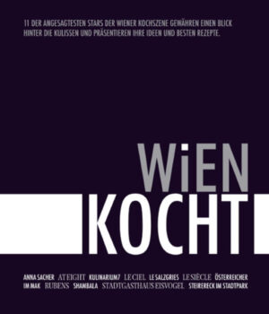 "11 der besten Köche Wiens präsentieren in diesem außergewöhnlichen Kochbuch ein buntes Potpourri aus ihren einzigartigen Rezepten. Lassen Sie sich verführen in die kulinarische Genusswelt der angesagtesten Restaurants der Donaumetropole. Dieses Buch lädt außerdem ein, hinter die Kulissen der Kochkünstler und Gastgeber zu blicken. Der Autor, Michael Pech, porträtiert jeden einzelnen Starkoch und malt mit Wortwitz und Fachwissen sein persönliches Bild der eindrucksvollen kulinarischen Landschaft Wiens. Ein Muss für jeden Genießer und Kochfan.