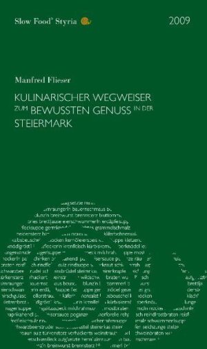 Angelehnt an sein Vorbild, den italienischen Slow Food-Lokalführer „Osterie d’Italia“, der weltweit als Genussbibel geschätzt wird, bietet der gastronomische Slow Food Reiseführer durch alle steirische Regionen eine beachtliche Anzahl von rund 300 objektiv und kritisch recherchierten Adressen: Restaurants, Wirtshäuser, Buschenschänken und Almhütten, Landwirte, Ab-Hof Verkaufsläden, Bäcker, Fleischer, Käser, Ölmühlen und Lebensmittelhändler - die den wahren Geschmack der Steiermark und eine Lebensart im Sinne der Slow Food-Philosophie garantieren. Mehrere Reisen mit lukullischen Abstechern vermitteln den Leserinnen und Lesern die Vielfalt der Steiermark, ihre gastfreundlichen Menschen und den Geschmack der Regionen aus dem Blickwinkel von Slow Food. Garniert ist der Genussführer mit Geschichten rund um einzigartige, regionaltypische Köstlichkeiten wie etwa das Steirische Kürbiskernöl, Informationen über den Steirischen Wein, mit Rezepten traditioneller Gaumenfreuden und einem kulinarischen „Steirisch - Deutsch“ Vokabularium.
