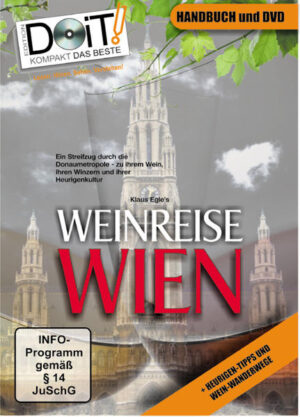 Das Handbuch - 68 Seiten informatives Nachschlagewerk! Das Handbuch ist eine Cuvée aus Informationen zu den wichtigsten Rebsorten und ihren Anbaugebieten - aufbereitet mit geschichtlichem Wissen und Anekdoten rund um den Wiener Wein. Natürlich sind Weinwanderwege und ein Heurigen-Führer für Ihren nächsten Wien-Besuch ebenso enthalten, wie eine Sammlung der wichtigsten Adressen für Ihre Entdeckungsreise, die in engem Zusammenhang mit Wiener Wein stehen! DIE DVD - Über 2 Stunden Weinexkursion für Sie zu Hause! Begleiten Sie den renommierten Weinexperten Klaus Egle in Wort, Bild und Ton auf seiner Tour zu den Weinanbaugebieten, erfahren Sie von namhaften Winzern mehr über die wichtigsten Rebsorten, besuchen Sie eine traditionelle Wiener Sektkellerei sowie jene Orte, an denen die weltberühmte Heurigenkultur noch groß geschrieben wird. Genießen Sie bei einem guten Glas Wiener Wein diesen Streifzug durch die Donaumetropole!