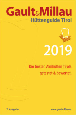 Die besten Almhütten Tirols getestet & bewertet. 2. Ausgabe. "Gault&Millau Hüttenguide Tirol 2019" Der Hotel- und Restaurantführer ist erhältlich im Online-Buchshop Honighäuschen.